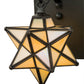 Meyda Lighting Moravian Star 8" Craftsman Brown Wall Sconce With Beige Iridescent Shade Glass