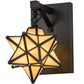 Meyda Lighting Moravian Star 8" Craftsman Brown Wall Sconce With Beige Iridescent Shade Glass