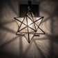 Meyda Lighting Moravian Star 9" Black On Brass Wall Sconce With Clear Seeded Shade Glass