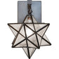 Meyda Lighting Moravian Star 9" Black On Brass Wall Sconce With Clear Seeded Shade Glass