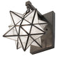 Meyda Lighting Moravian Star 9" Black On Brass Wall Sconce With Clear Seeded Shade Glass