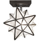 Meyda Lighting Moravian Star 9" Black On Brass Wall Sconce With Clear Seeded Shade Glass