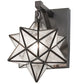 Meyda Lighting Moravian Star 9" Black On Brass Wall Sconce With Clear Seeded Shade Glass