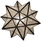 Meyda Lighting Moravian Star 9" Craftsman Brown Flush Mount Light With Clear Seeded Art Shade Glass