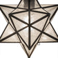 Meyda Lighting Moravian Star 9" Craftsman Brown Flush Mount Light With Clear Seeded Art Shade Glass