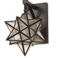 Meyda Lighting Moravian Star 9" Craftsman Brown Hanging Wall Sconce With Clear Seeded Shade Glass