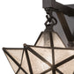 Meyda Lighting Moravian Star 9" Craftsman Brown Hanging Wall Sconce With Clear Seeded Shade Glass