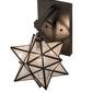 Meyda Lighting Moravian Star 9" Craftsman Brown Hanging Wall Sconce With Clear Seeded Shade Glass