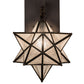 Meyda Lighting Moravian Star 9" Craftsman Brown Hanging Wall Sconce With Clear Seeded Shade Glass