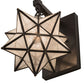 Meyda Lighting Moravian Star 9" Craftsman Brown Hanging Wall Sconce With Clear Seeded Shade Glass