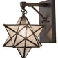 Meyda Lighting Moravian Star 9" Craftsman Brown Hanging Wall Sconce With Clear Seeded Shade Glass