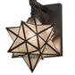 Meyda Lighting Moravian Star 9" Craftsman Brown Hanging Wall Sconce With Clear Seeded Shade Glass