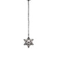 Meyda Lighting Moravian Star 9" Craftsman Brown Solar Black Mini Pendant Light With Clear Seeded Art Shade Glass