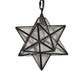 Meyda Lighting Moravian Star 9" Craftsman Brown Solar Black Mini Pendant Light With Clear Seeded Art Shade Glass