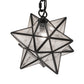 Meyda Lighting Moravian Star 9" Craftsman Brown Solar Black Mini Pendant Light With Clear Seeded Art Shade Glass