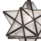 Meyda Lighting Moravian Star 9" Craftsman Brown Solar Black Mini Pendant Light With Clear Seeded Art Shade Glass
