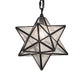 Meyda Lighting Moravian Star 9" Craftsman Brown Solar Black Mini Pendant Light With Clear Seeded Art Shade Glass