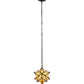 Meyda Lighting Moravian Star 9" Solar Black Mini Pendant Light With Beige Iridescent Shade