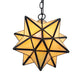 Meyda Lighting Moravian Star 9" Solar Black Mini Pendant Light With Beige Iridescent Shade
