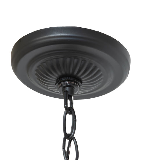 Meyda Lighting Moravian Star 9" Solar Black Mini Pendant Light With Beige Iridescent Shade