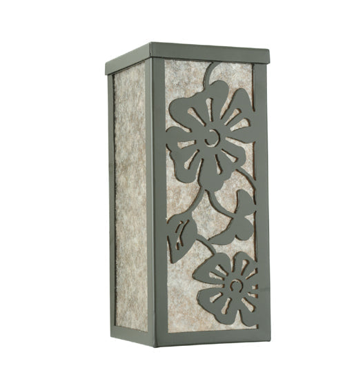 Meyda Lighting Morning Glory 7" 2-Light Timeless Bronze Wall Sconce With Silver Mica Shade Glass