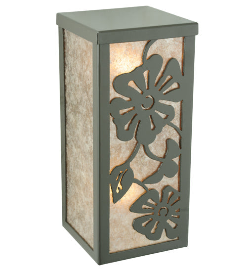 Meyda Lighting Morning Glory 7" 2-Light Timeless Bronze Wall Sconce With Silver Mica Shade Glass