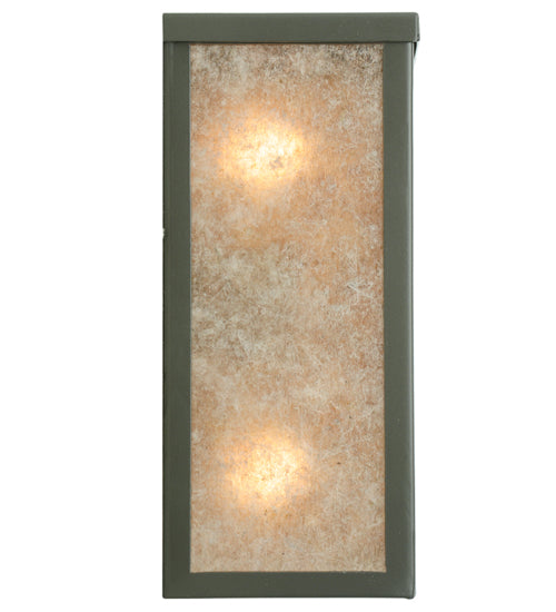 Meyda Lighting Morning Glory 7" 2-Light Timeless Bronze Wall Sconce With Silver Mica Shade Glass