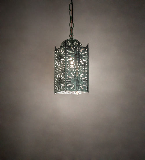 Meyda Lighting Moroccan 5" Craftsman Verdigris On Brass Mini Pendant Light