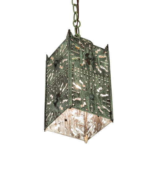 Meyda Lighting Moroccan 5" Craftsman Verdigris On Brass Mini Pendant Light