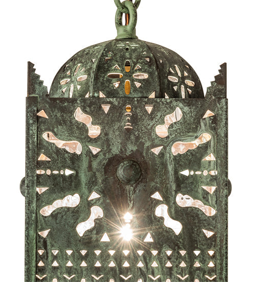 Meyda Lighting Moroccan 5" Craftsman Verdigris On Brass Mini Pendant Light