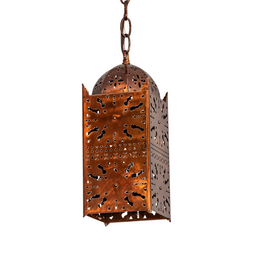 Meyda Lighting Moroccan 5"Sq Transparent Copper Mini Pendant Light