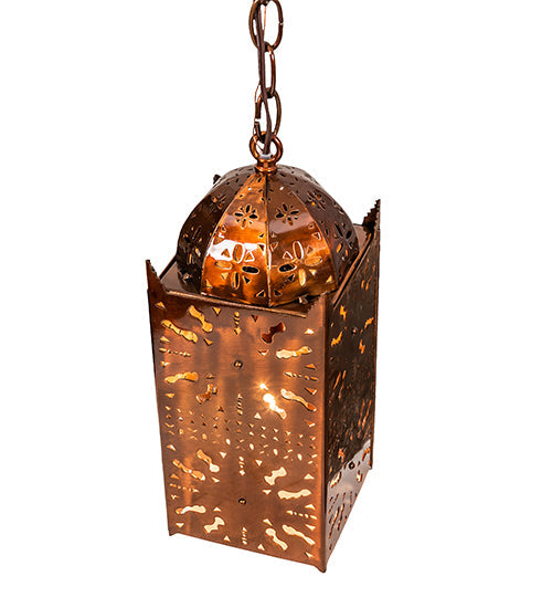 Meyda Lighting Moroccan 5"Sq Transparent Copper Mini Pendant Light