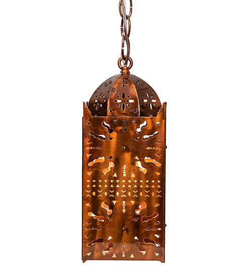 Meyda Lighting Moroccan 5"Sq Transparent Copper Mini Pendant Light