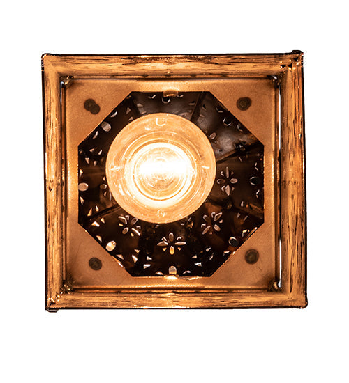 Meyda Lighting Moroccan 5"Sq Transparent Copper Mini Pendant Light