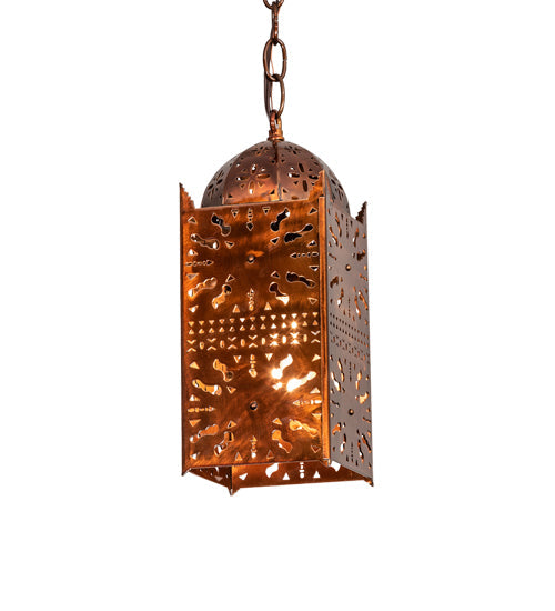 Meyda Lighting Moroccan 5"Sq Transparent Copper Mini Pendant Light