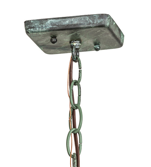 Meyda Lighting Moroccan 8"Sq Verdigris Pendant Light