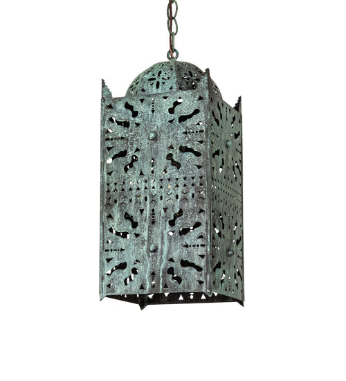 Meyda Lighting Moroccan 8"Sq Verdigris Pendant Light
