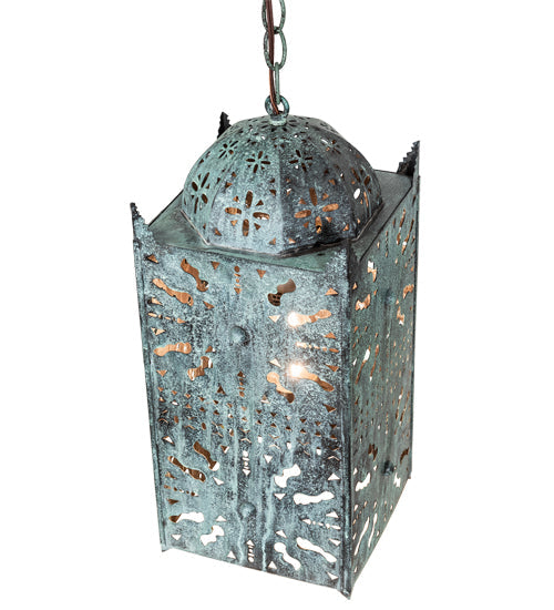Meyda Lighting Moroccan 8"Sq Verdigris Pendant Light