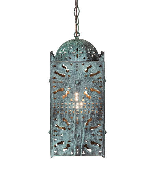Meyda Lighting Moroccan 8"Sq Verdigris Pendant Light