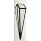 Meyda Lighting Morton 10"W x 36"H LED Mirror Black Wall Sconce With White Statuario Idalight Shade