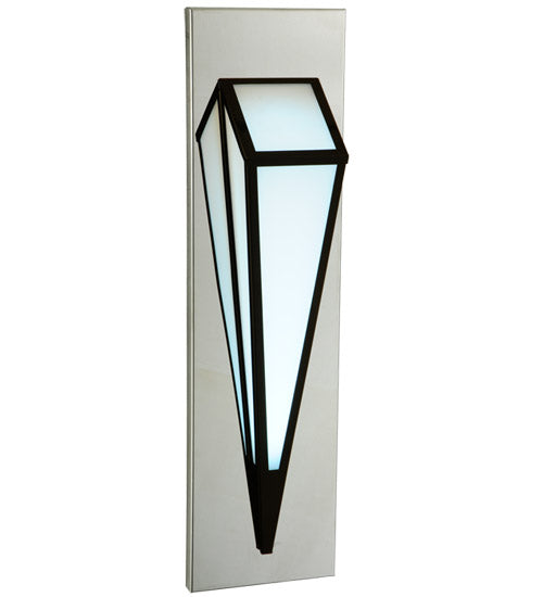 Meyda Lighting Morton 10"W x 36"H LED Mirror Black Wall Sconce With White Statuario Idalight Shade
