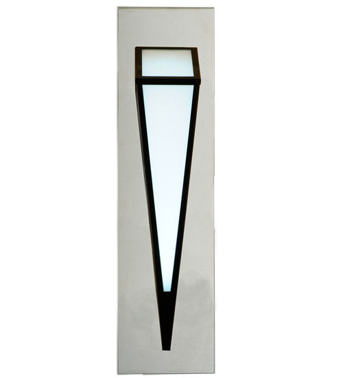Meyda Lighting Morton 10"W x 36"H LED Mirror Black Wall Sconce With White Statuario Idalight Shade