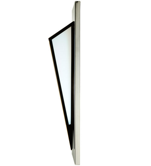Meyda Lighting Morton 10"W x 36"H LED Mirror Black Wall Sconce With White Statuario Idalight Shade