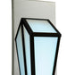 Meyda Lighting Morton 10"W x 36"H LED Mirror Black Wall Sconce With White Statuario Idalight Shade