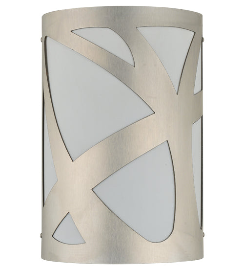 Meyda Lighting Mosaic 8" 2-Light Brushed Stainless Steel Wall Sconce With White Statuario Idalight Shade