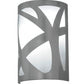Meyda Lighting Mosaic 8" 2-Light Pewter Wall Sconce With White Statuario Idalight Shade