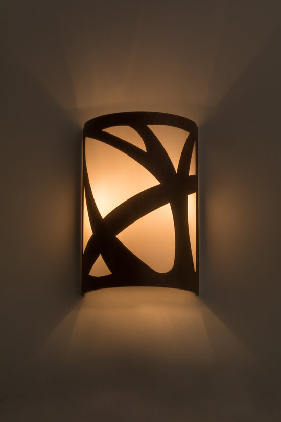 Meyda Lighting Mosaic 8" 2-Light Rustic Iron Wall Sconce With White Statuario Idalight Shade Glass