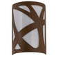 Meyda Lighting Mosaic 8" 2-Light Rustic Iron Wall Sconce With White Statuario Idalight Shade Glass