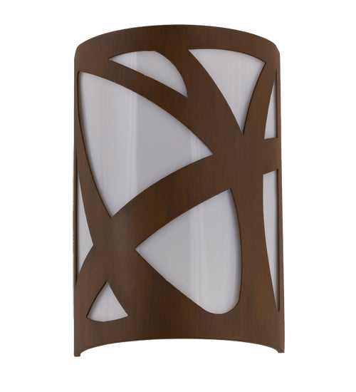 Meyda Lighting Mosaic 8" 2-Light Rustic Iron Wall Sconce With White Statuario Idalight Shade Glass