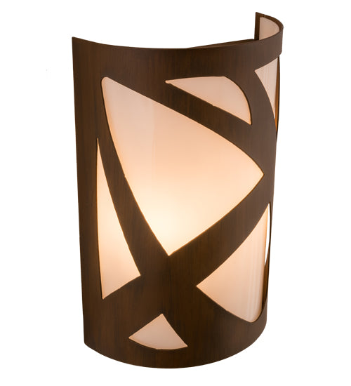 Meyda Lighting Mosaic 8" 2-Light Rustic Iron Wall Sconce With White Statuario Idalight Shade Glass
